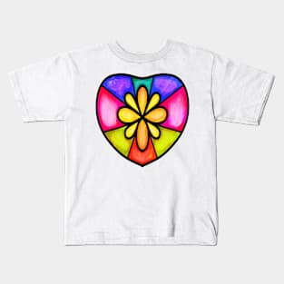 Colorful Valentines Day Heart Kids T-Shirt